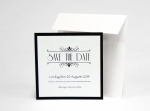 Champange silver save the date med kuvert
