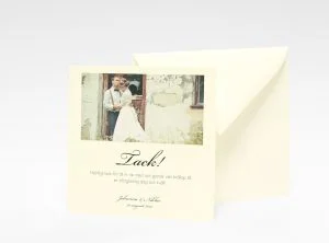 Stockholm Ivory bröllops tackkort med kuvert