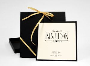 Festinbjudningskort Champange guld