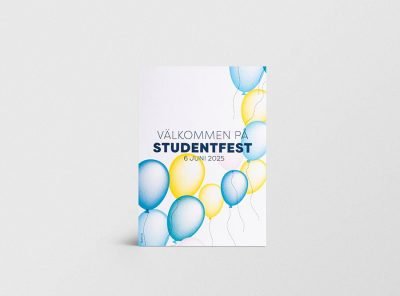 Inbjudningskort Student Ballong