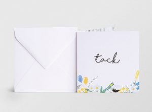 Tackkort student Fägring vikt kort med kuvert