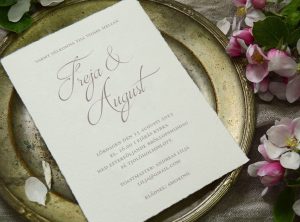 Bröllopskort Särö på handgjort papper