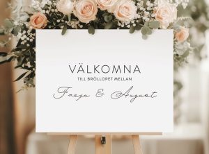 Välkomstskylt för bröllop, student, fest